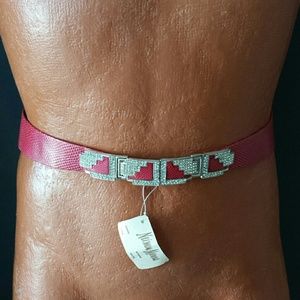 NWT Vintage Judith Leiber Red Lizard Belt